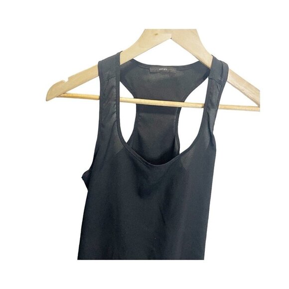 Soprano Black Semisheer Sleeveless Tank Top Size S Career Business Casual - Picture 3 of 4